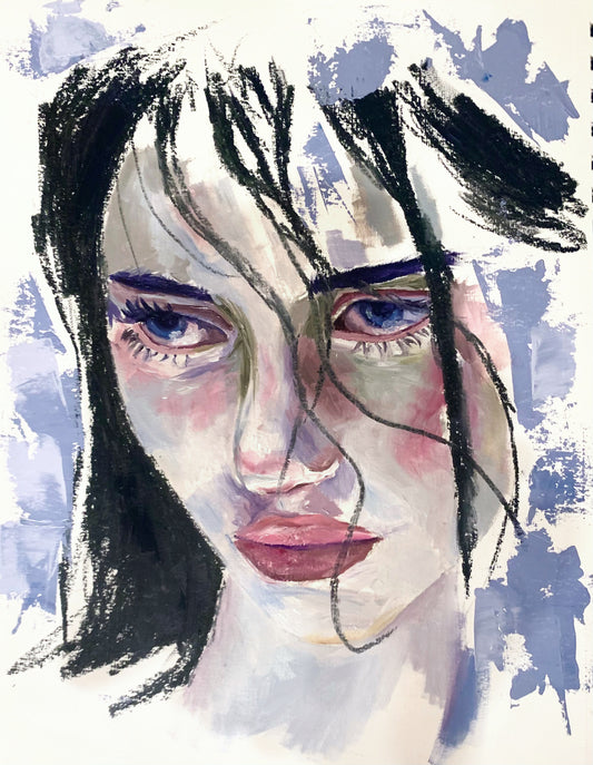 Framed "periwinkle" original painting