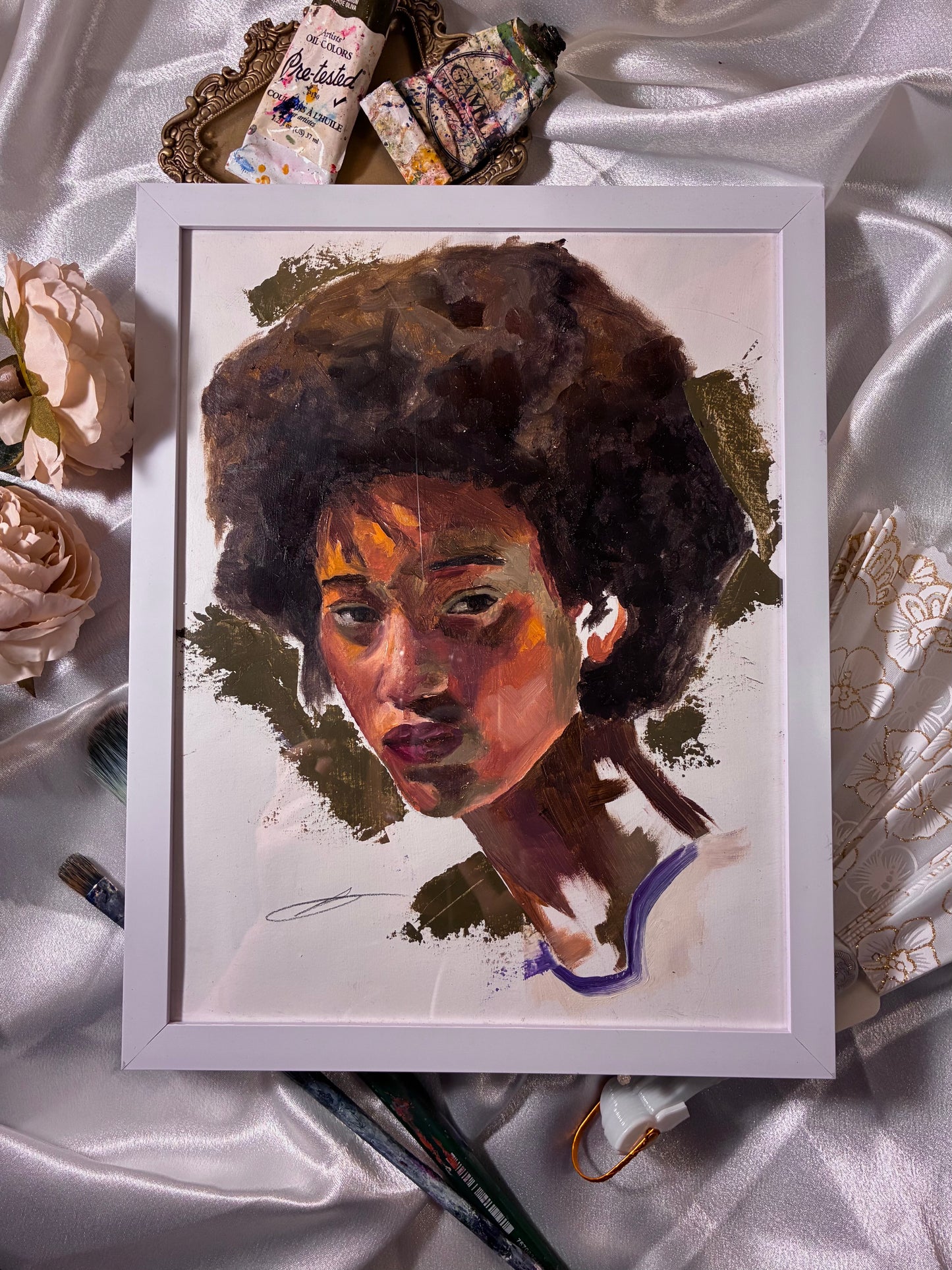 Framed "Olive" original painting